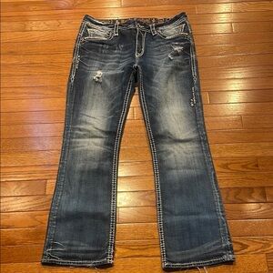 Rock Revival Distressed Blue Boot Cut Jeans